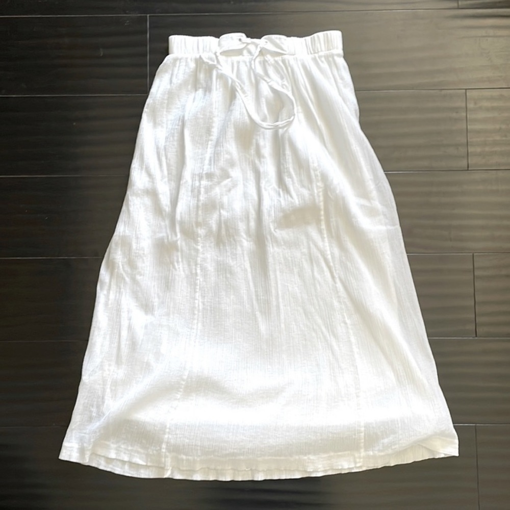 J.CREW Cotton Elastic Waist Midi Skirt